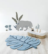 TANZANIA - Tapis - Monstera blue leaf